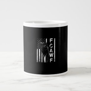 Taza De Café Gigante Cuervo divertido con bandera de EE. UU.