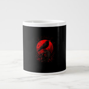 Taza De Café Gigante Cuervo divertido F-Caw-F Pájaro Luna Roja Gótico