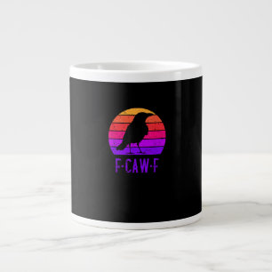 Taza De Café Gigante Cuervo F-Caw-F Ave Atardecer Retro Vintage F-Caw-F