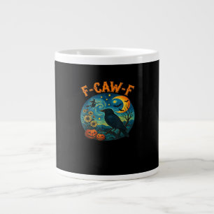 Taza De Café Gigante Cuervo F-Caw-F Divertido Halloween Gótico Cuadros