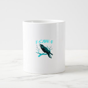 Taza De Café Gigante Cuervo F-Caw-F Pájaro Divertido Retro