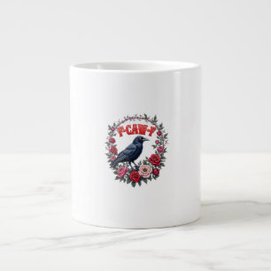Taza De Café Gigante Cuervo Gótico Divertido Halloween F-Caw-F Cuervo V