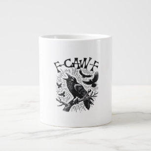 Taza De Café Gigante Cuervo Gótico F-Caw-F Humor Divertido Esencial Ret