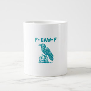 Taza De Café Gigante Cuervo gótico gracioso F-Caw-F Retro Clásico
