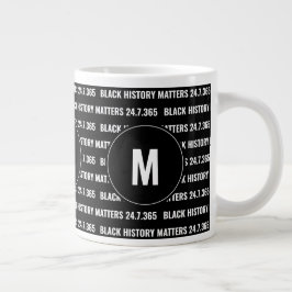 Taza De Café Gigante CUESTIONES DE LA HISTORIA NEGRA DEL Monograma