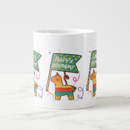 Taza De Café Gigante Cumpleaños adorable dibujado a mano