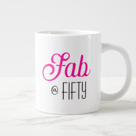 Taza De Café Gigante Cumpleaños moderno y atrevido de 50 años