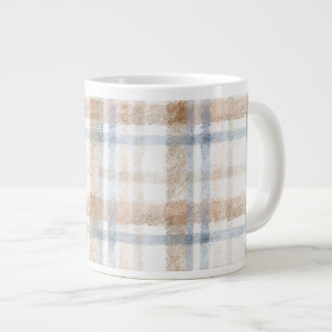 Taza De Café Gigante Cumpleaños Rayas Marrón Beige Azul Crema