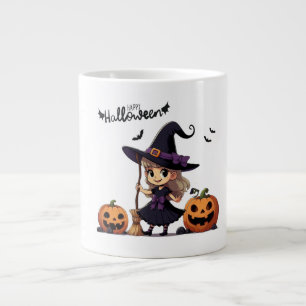 Taza De Café Gigante Cura, bruja anime Halloween