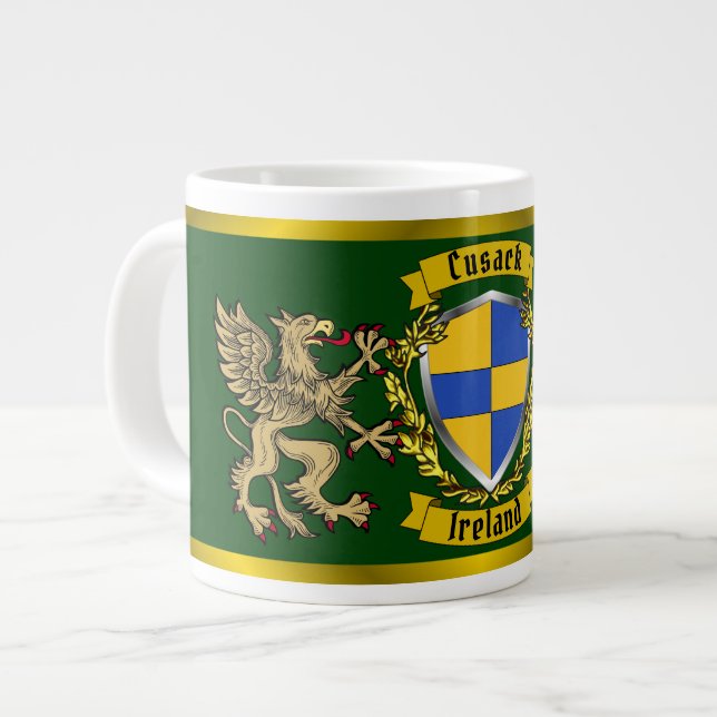 Taza De Café Gigante Cusack Irish Shield y Griffins (Izquierda)