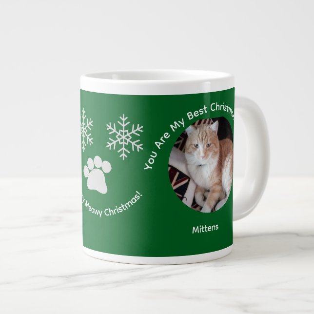 Taza De Café Gigante Custom Best Christmas Gift Cat Photo Specialty Mug (Derecha)