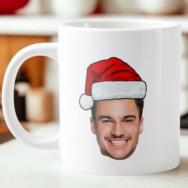 Taza De Café Gigante Custom Face Photo Santa Hat Christmas (Subido por el creador)