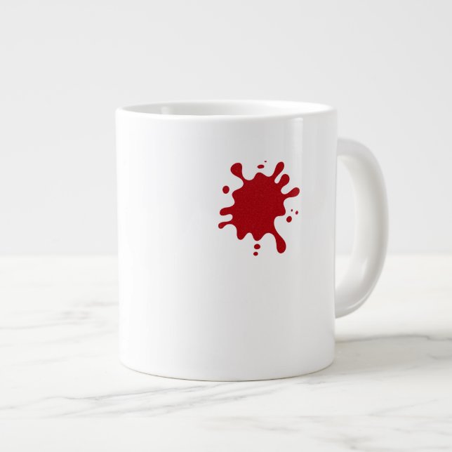 Taza De Café Gigante Custom Jumbo Mug – Red Splash Design (Derecha)