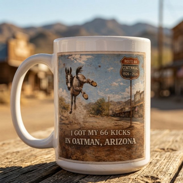 Taza De Café Gigante Custom Oatman Donkey Route 66 Centennial Gift (Subido por el creador)