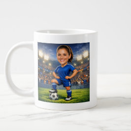 Taza De Café Gigante Custom Photo-Face Soccer/Football Star Caricature