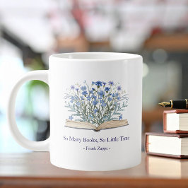 Taza De Café Gigante Custom Quote Blue Flowers Grow From Book