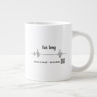 Taza De Café Gigante Custom Soundwave Song Code Mug-Personalized Voice 