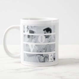 Taza De Café Gigante Custom Wedding Photo "LOVE"