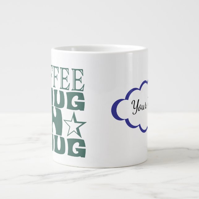 Taza De Café Gigante Customizable (SVG Controled Illustrations) NAME (Frente)