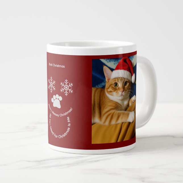 Taza De Café Gigante Customize ,Best Christmas ,Cat Photo Specialty Mug (Derecha)