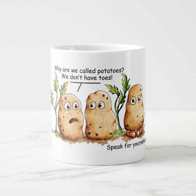 Taza De Café Gigante Cuta papa toca divertida bolla de patata  (Frente)