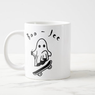 Taza De Café Gigante Cute Boo Fantasma Patinando Arte Divertida de Hall