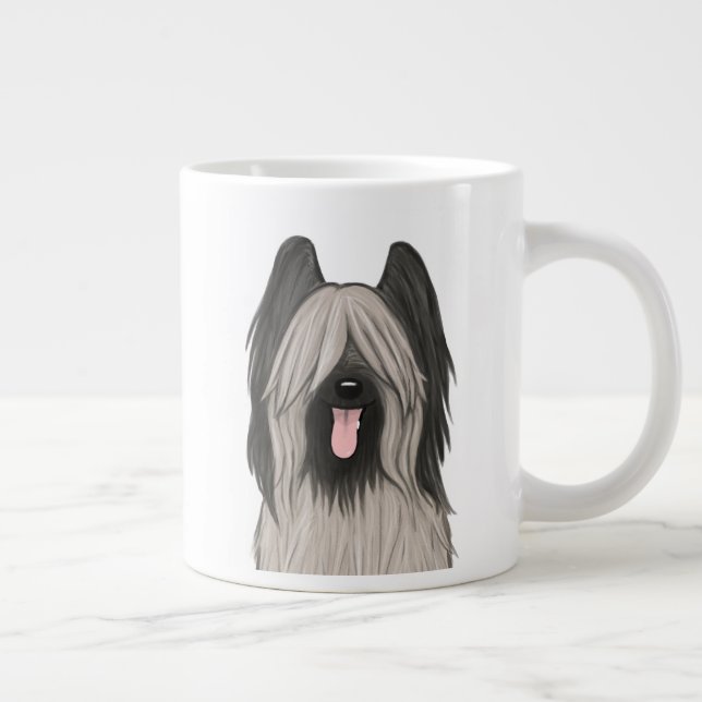 Taza De Café Gigante Cute Briard Cartoon Dog (Derecha)