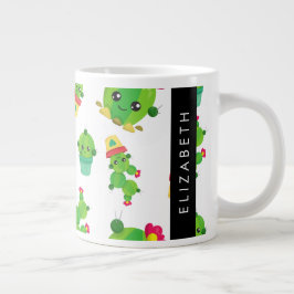 Taza De Café Gigante Cute Cactus, Patrón Cactus, Suculento, Su Nombre