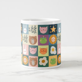 Taza De Café Gigante Cute Cat Animals Patcwork