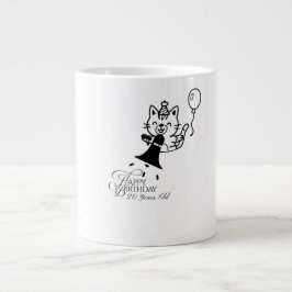 Taza De Café Gigante Cute Cat Happy Birthday Coffee Mug