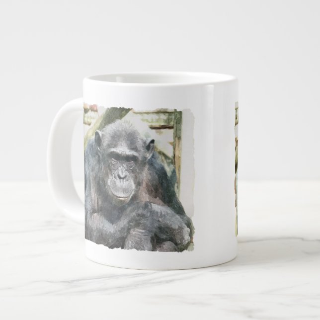 TAZA DE CAFÉ GIGANTE CUTE CHIMPANZEES (Izquierda)