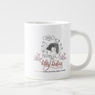 Taza De Café Gigante Cute Christmas Cats “Meow” Holiday Design