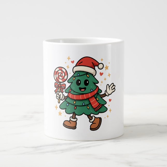 Taza De Café Gigante Cute Christmas Tree Mug - Festive Holiday Design (Frente)