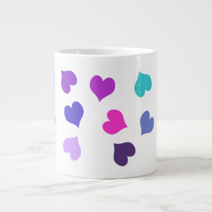 Taza De Café Gigante Cute colourful hearts.