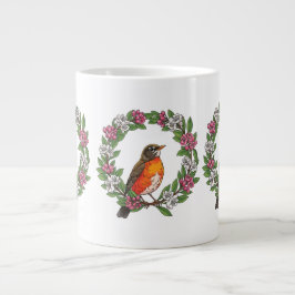 Taza De Café Gigante Cute Connecticut Bird With Kalmia latifolia