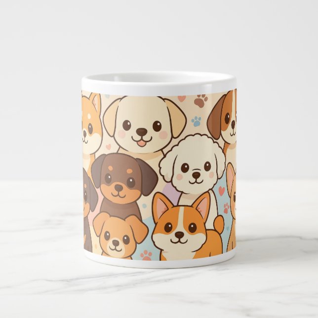 Taza De Café Gigante Cute dogs mug (Frente)