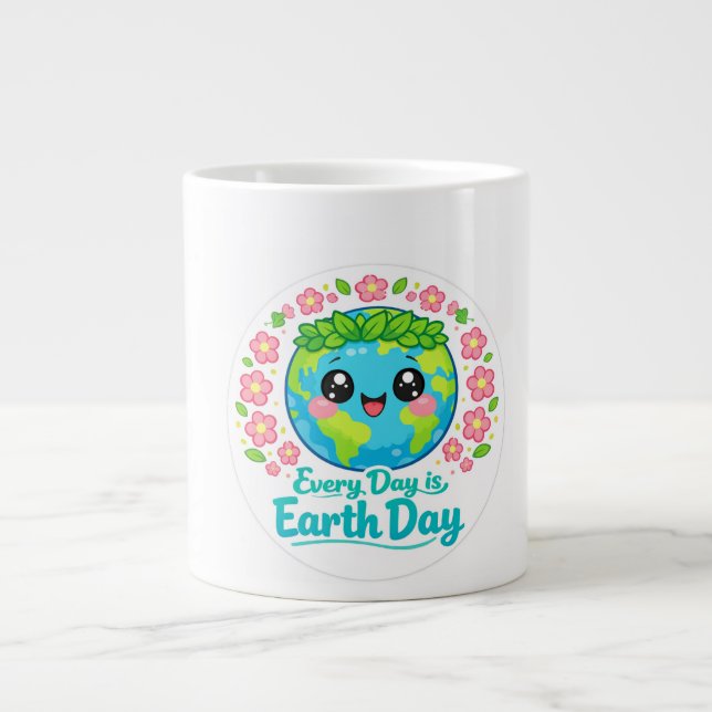 Taza De Café Gigante Cute Earth Day Specialty Mug (Frente)