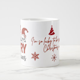 Taza De Café Gigante Cute Gnome Merry Christmas Coffee Mug