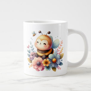Taza De Café Gigante Cute Honey Bee Floral