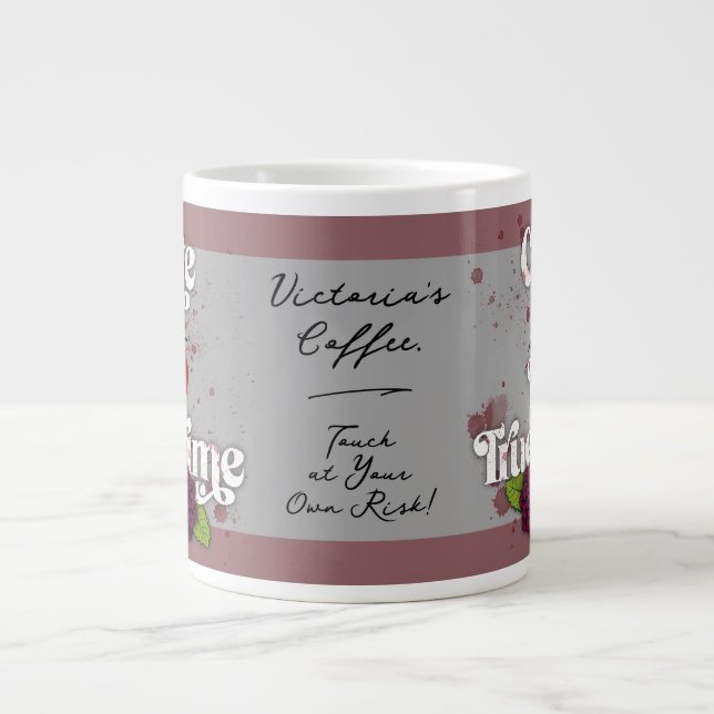 Taza De Café Gigante Cute & I ❤️ True Crime.–Personalized Name (Frente)