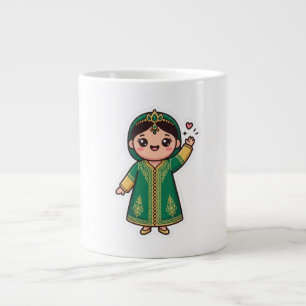 Taza De Café Gigante Cute Kawaii Caftán Marroquí Vestido Tradicional Ve
