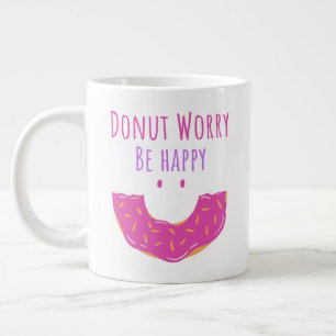 Taza De Café Gigante Cute Kawaii Donut Se Preocupa Por Feliz Donut