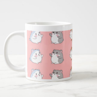 Taza De Café Gigante Cute Kawaii Hamster Pattern Coffee Mug - Pink Aest