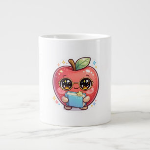 Taza De Café Gigante Cute Kawaii Manzana Inteligente con Gafas Sostenie