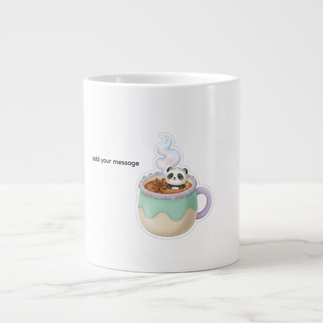 Taza De Café Gigante Cute Kawaii Panda in Tea Mug Illustration (Frente)