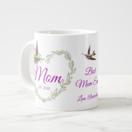 Taza De Café Gigante Cute mejor mamá del corazón Hummingbird