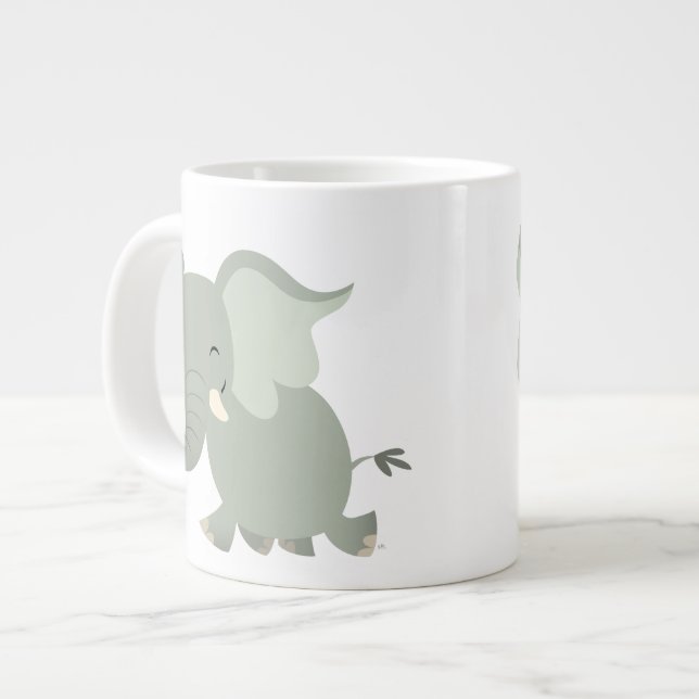 Taza De Café Gigante Cute merry Personalizado Elephant Jumbo Mug (Izquierda)