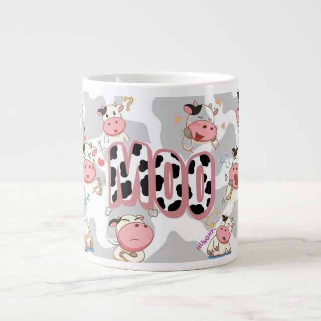 Taza De Café Gigante Cute “Moo Cow” Cartoon Design (Frente)