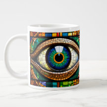 Cute Mosaic StainGlass Eye design Blue & Greens