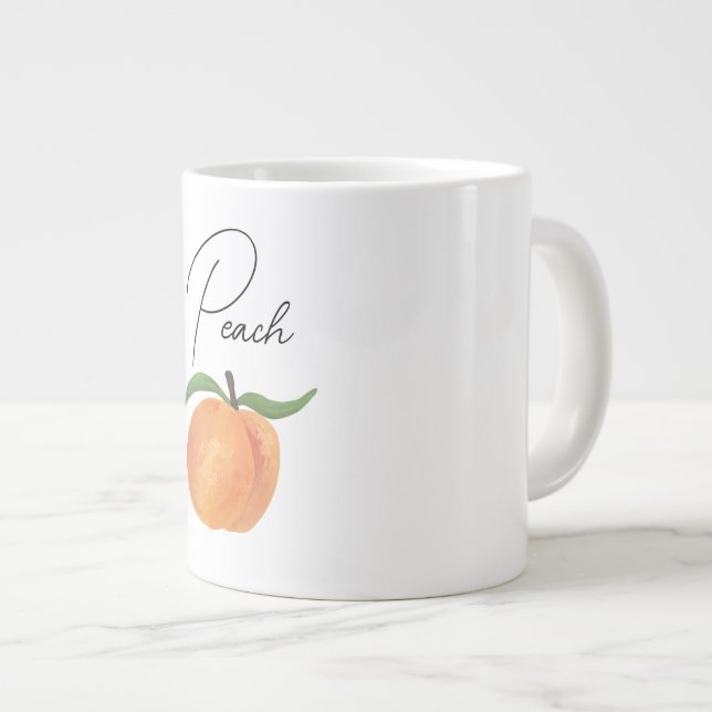 Taza De Café Gigante Cute Painted Peach Fruit Illustration  (Derecha)